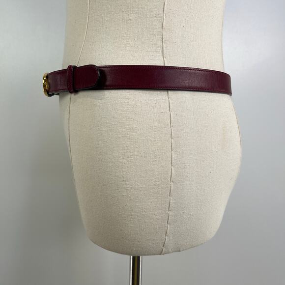 Vintage Gucci Leather Belt Burgundy Red - Picture 8 of 9